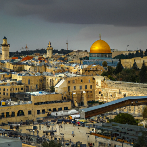 צילום פנורמי של ירושלים עם הכותל בחזית, המתאר את האנרגיה הרוחנית של העיר