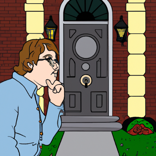 תמונה המציגה אדם נעול מחוץ לביתו, מדגישה את הצורך במנעולן אמין.
